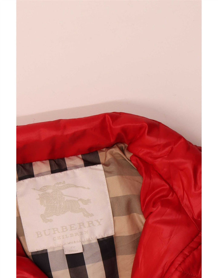 Burberry Manteau rembourré fille 6-7 ans Rouge Polyamide