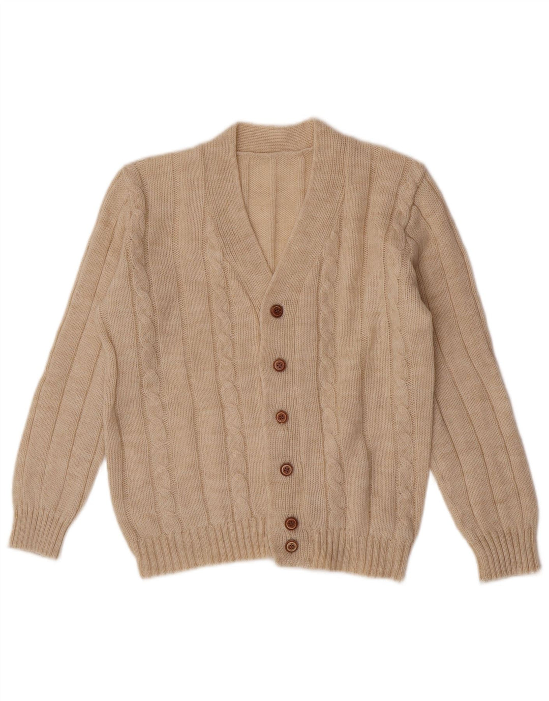 Pull Cardigan Vintage Homme Beige Moyen