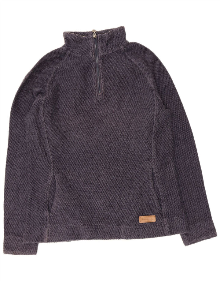 Weird Fish Sweat-shirt à col zippé pour femme UK 12 Bleu marine moyen Coton
