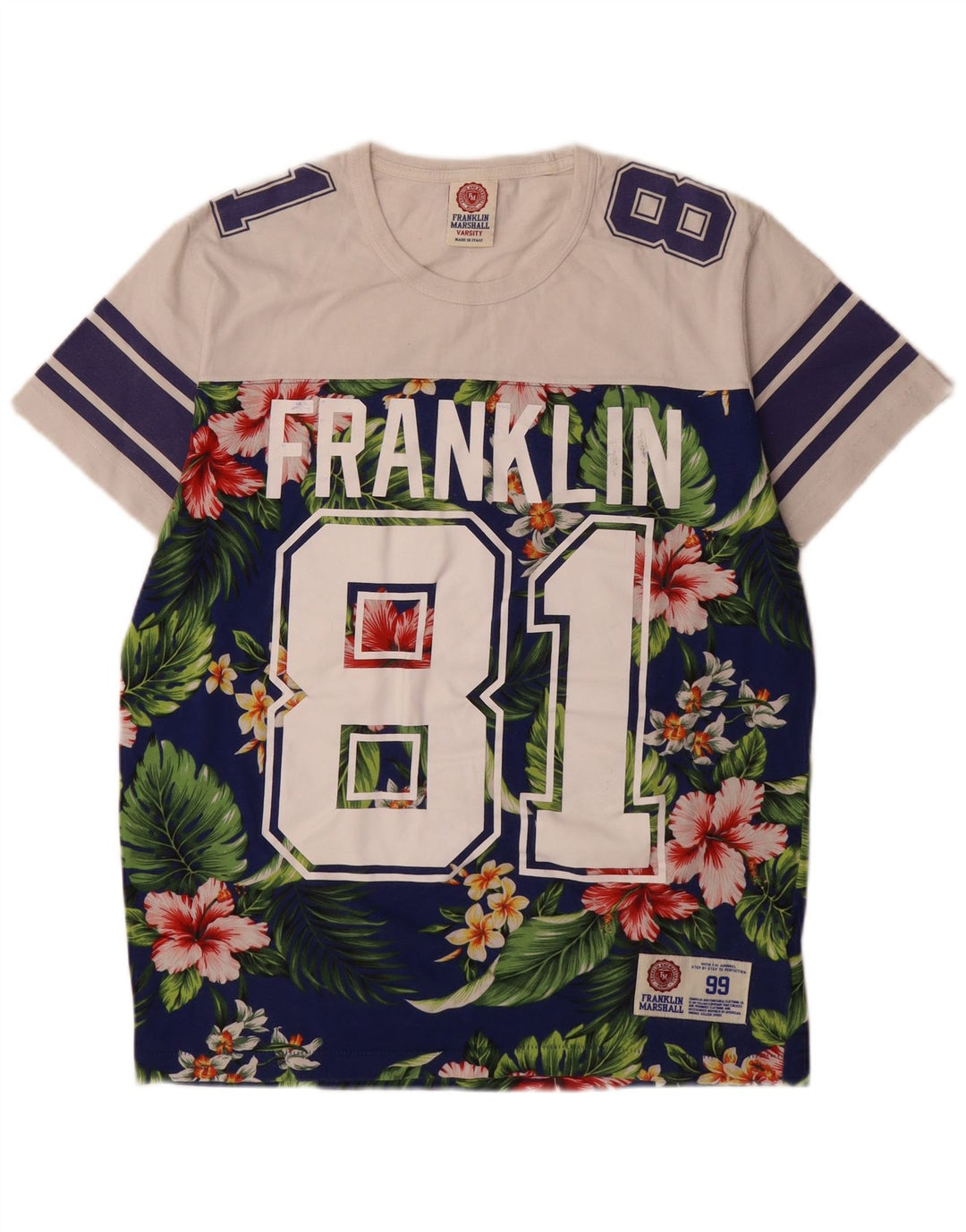 Franklin Marshall T-shirt graphique pour homme, grand motif floral multicolore