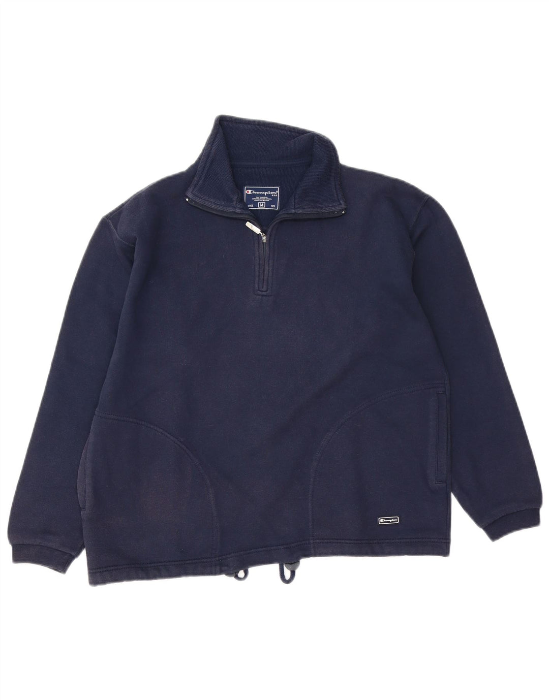 CHAMPION Sweat-shirt à col zippé pour femme UK 14 Bleu marine moyen Coton