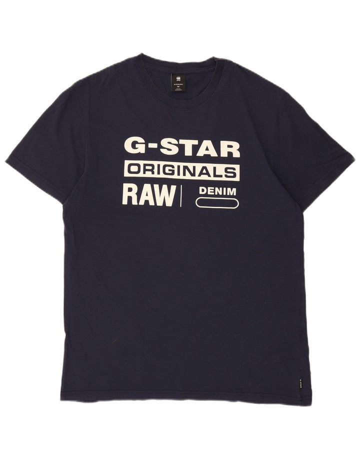 G-Star T-Shirt Graphique Homme Bleu Marine Moyen Coton