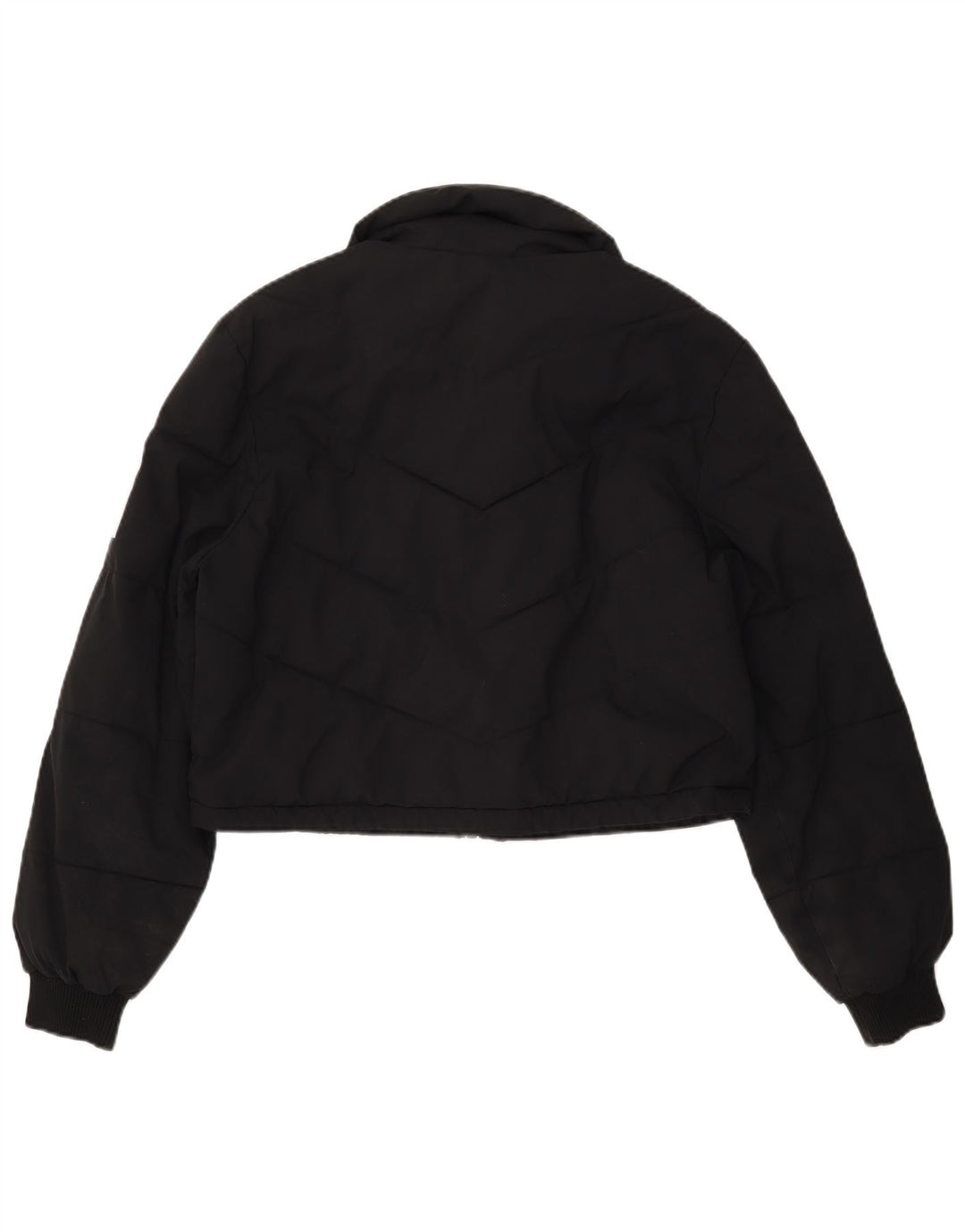 TRUE RELIGION Veste courte rembourrée pour femme UK 16 Large Noir Polyester