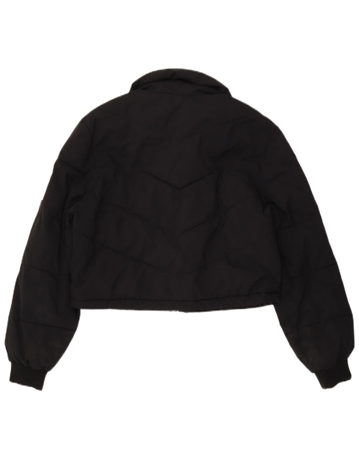 TRUE RELIGION Veste courte rembourrée pour femme UK 16 Large Noir Polyester