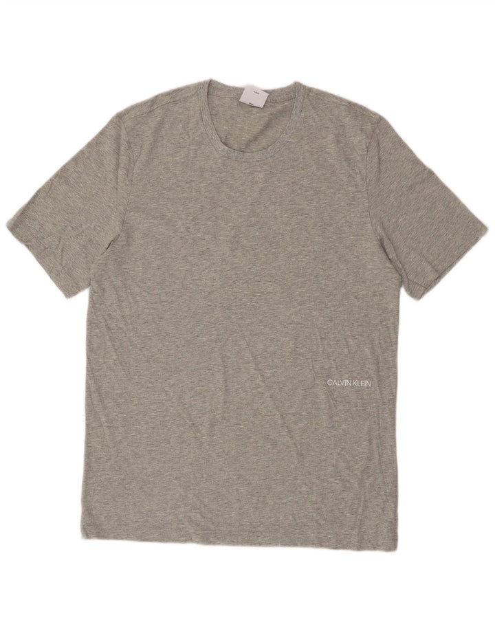 CALVIN KLEIN T-Shirt Homme Top Large Gris Coton