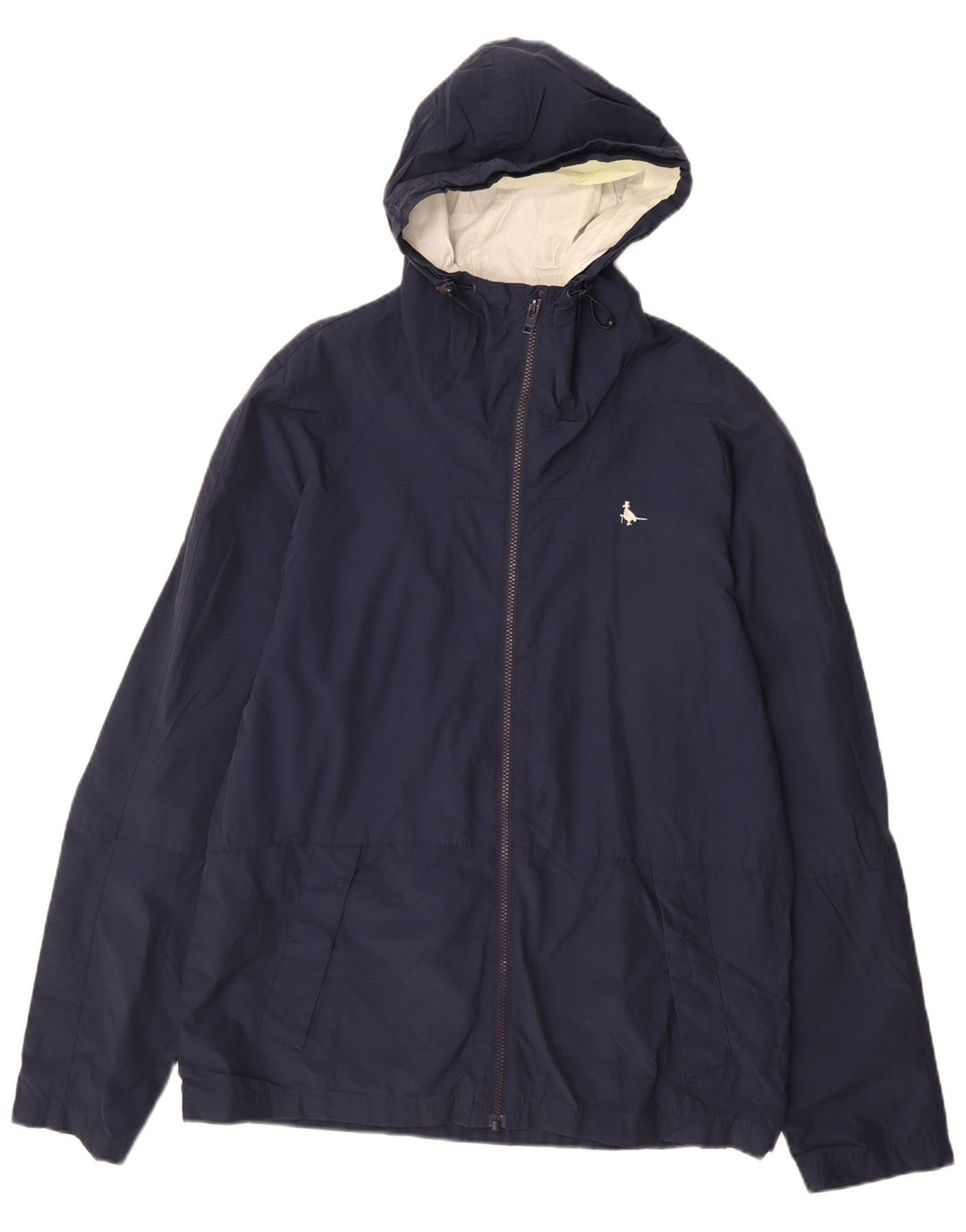 Jack Wills Veste de pluie à capuche pour homme UK 40 Large Bleu marine Coton