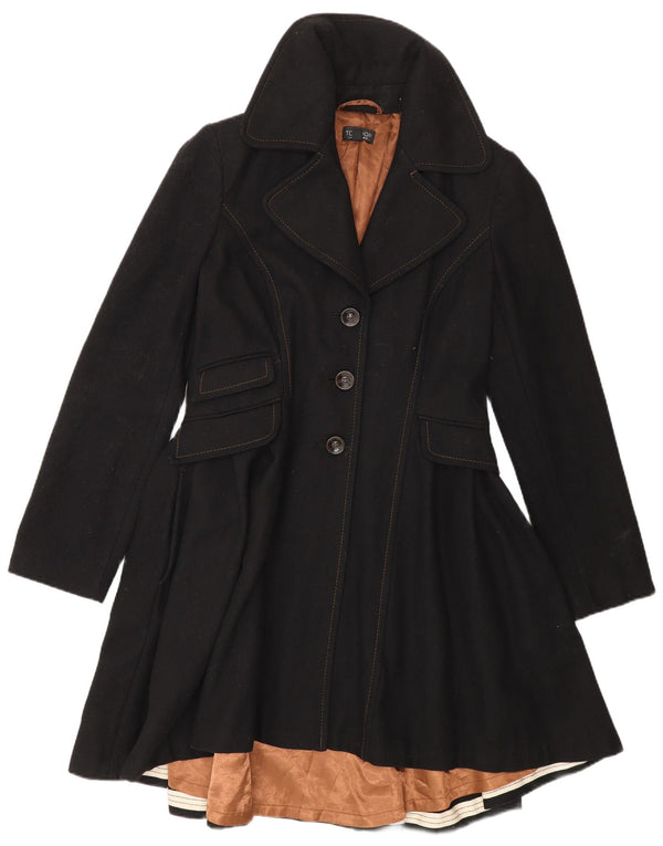 Topshop Manteau Princesse Femme UK 12 Laine Noir Moyen