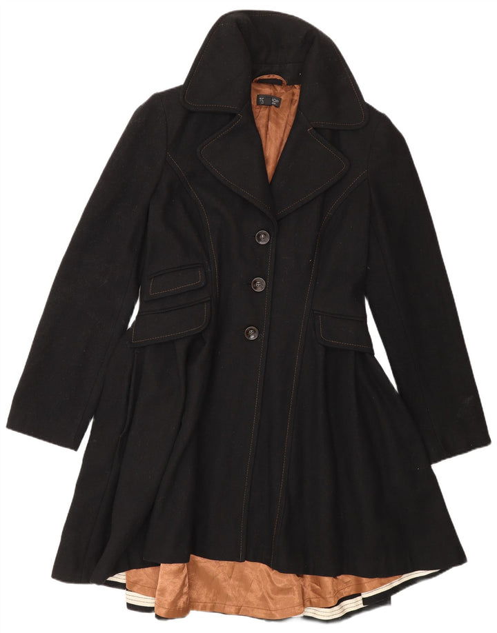 Topshop Manteau Princesse Femme UK 12 Laine Noir Moyen