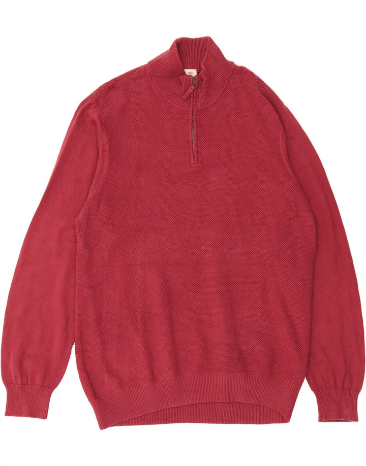 TIMBERLAND Mens Zip Neck Jumper Sweater 2XL Red Cotton Vintage Timberland and Second-Hand Timberland from Messina Hembry 