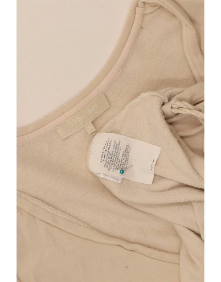 Max Mara Haut à manches longues pour femme UK 10 Small Beige Coton