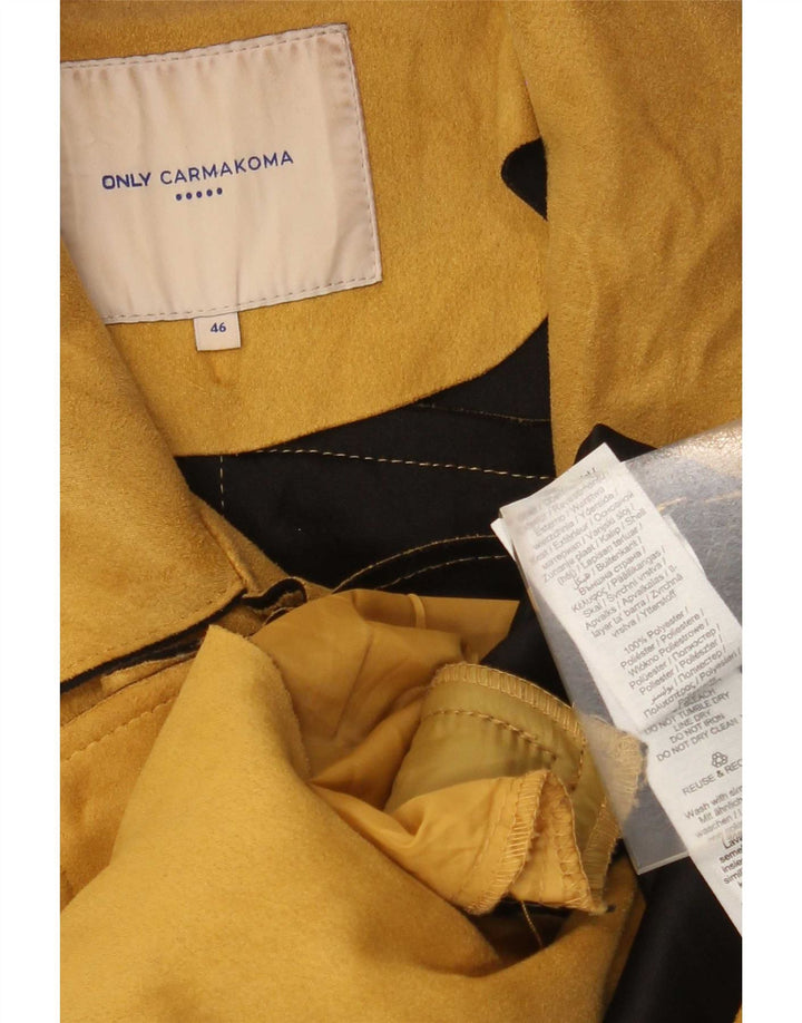Only Carmakoma Veste de motard courte pour femme IT 46 Large Jaune Polyester