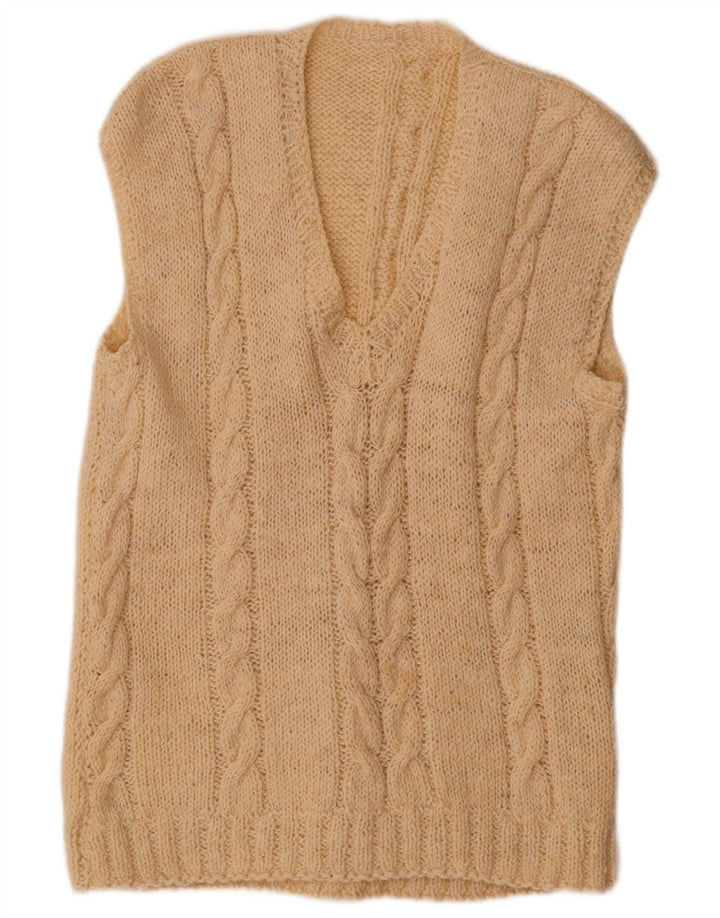 VINTAGE Débardeur Femme UK 18 XL Beige