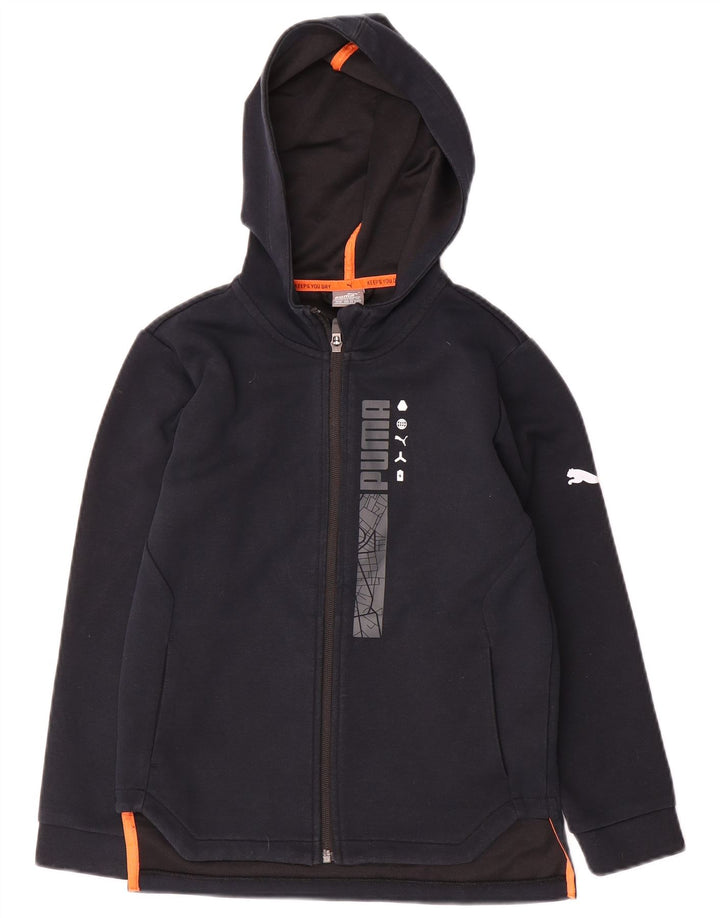 Puma Pull à capuche graphique zippé garçon 9-10 ans Bleu marine Polyester