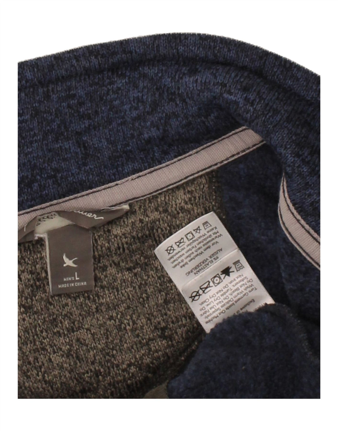 EDDIE BAUER Mens Tracksuit Top Jacket Large Navy Blue Colourblock Vintage Eddie Bauer and Second-Hand Eddie Bauer from Messina Hembry 