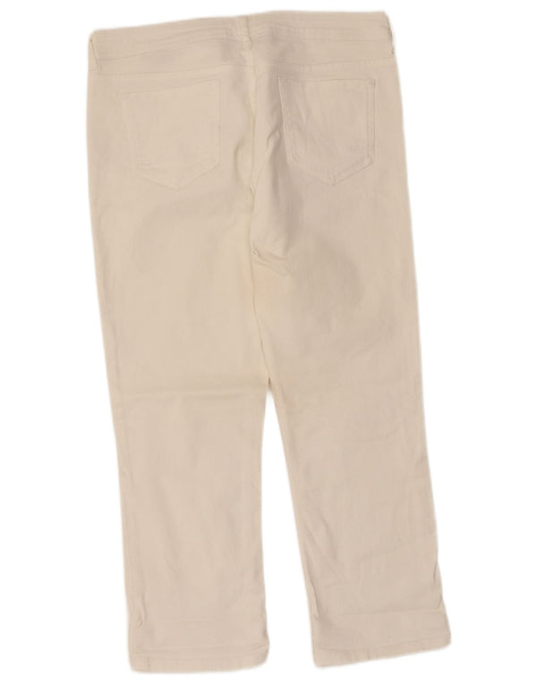 Fat Face Jean court pour femme UK 14 Large W34 L24 Coton blanc