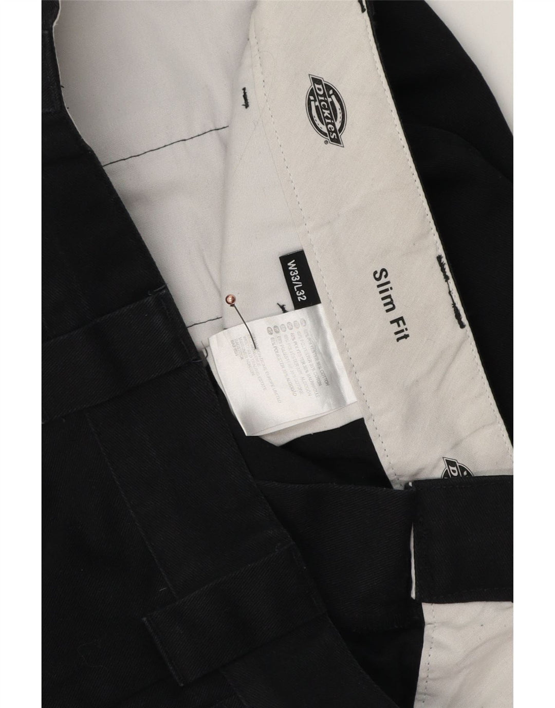 Dickies Pantalon Chino Coupe Slim Homme W33 L32 Noir Polyester