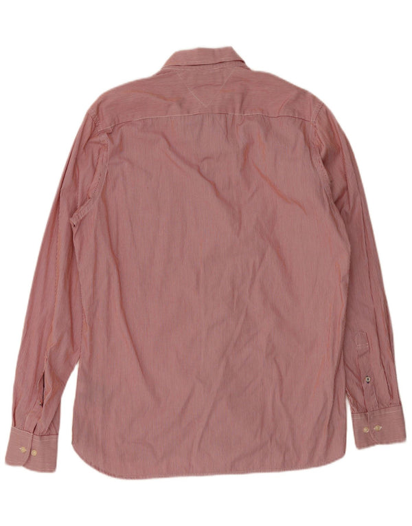 Tommy Hilfiger Chemise sur mesure pour homme en coton à fines rayures rouge moyen