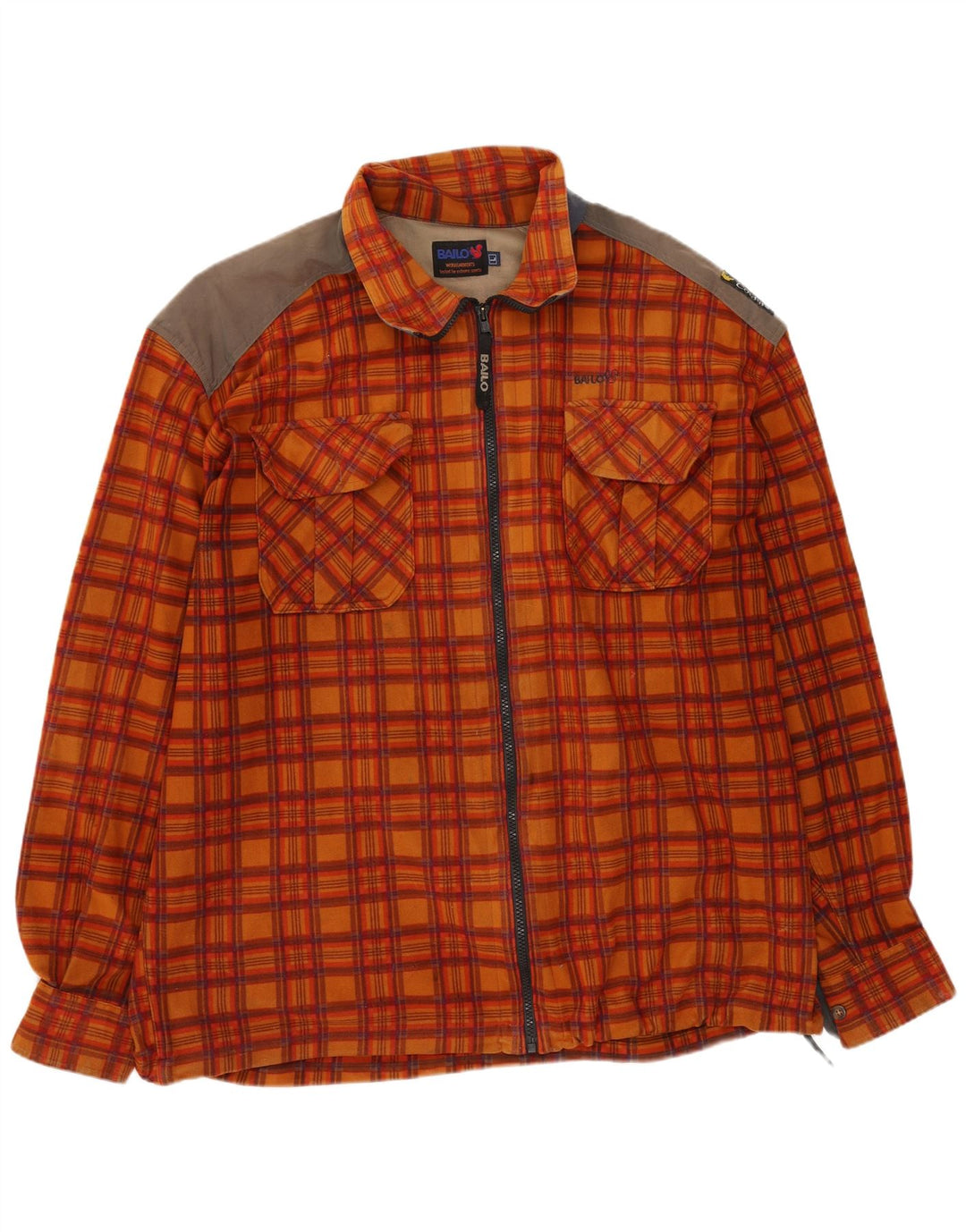 BAILO Chemise ample en flanelle pour homme à carreaux orange