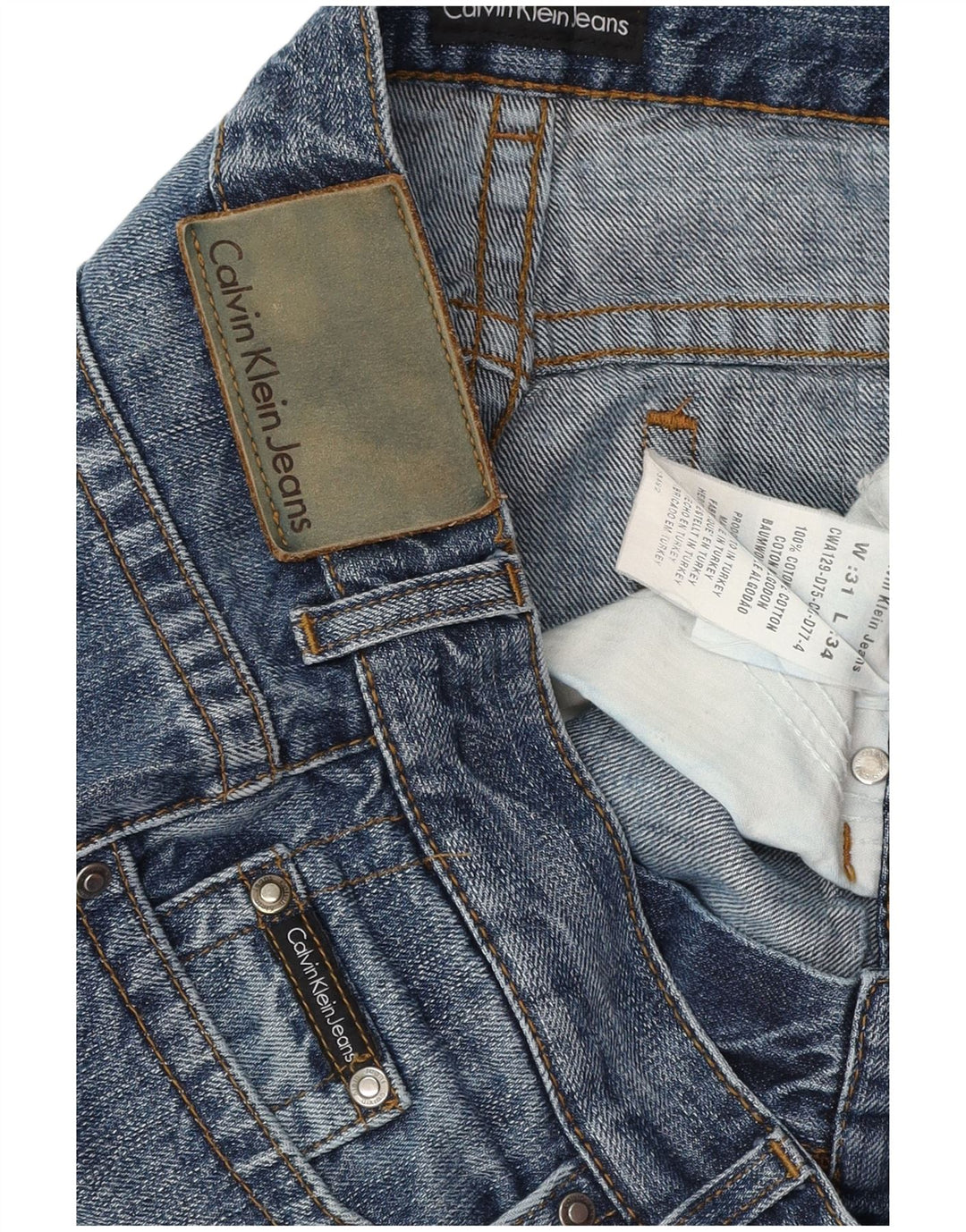 Calvin Klein Jean Bootcut Femme W31 L30 Bleu Coton
