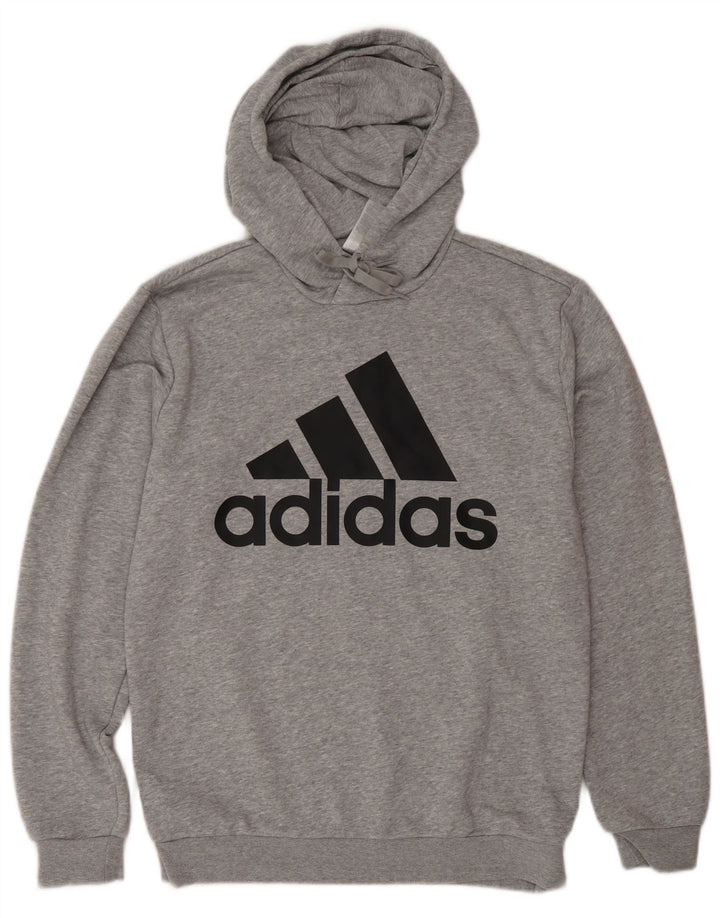 ADIDAS Pull à capuche graphique pour hommes, petit coton gris