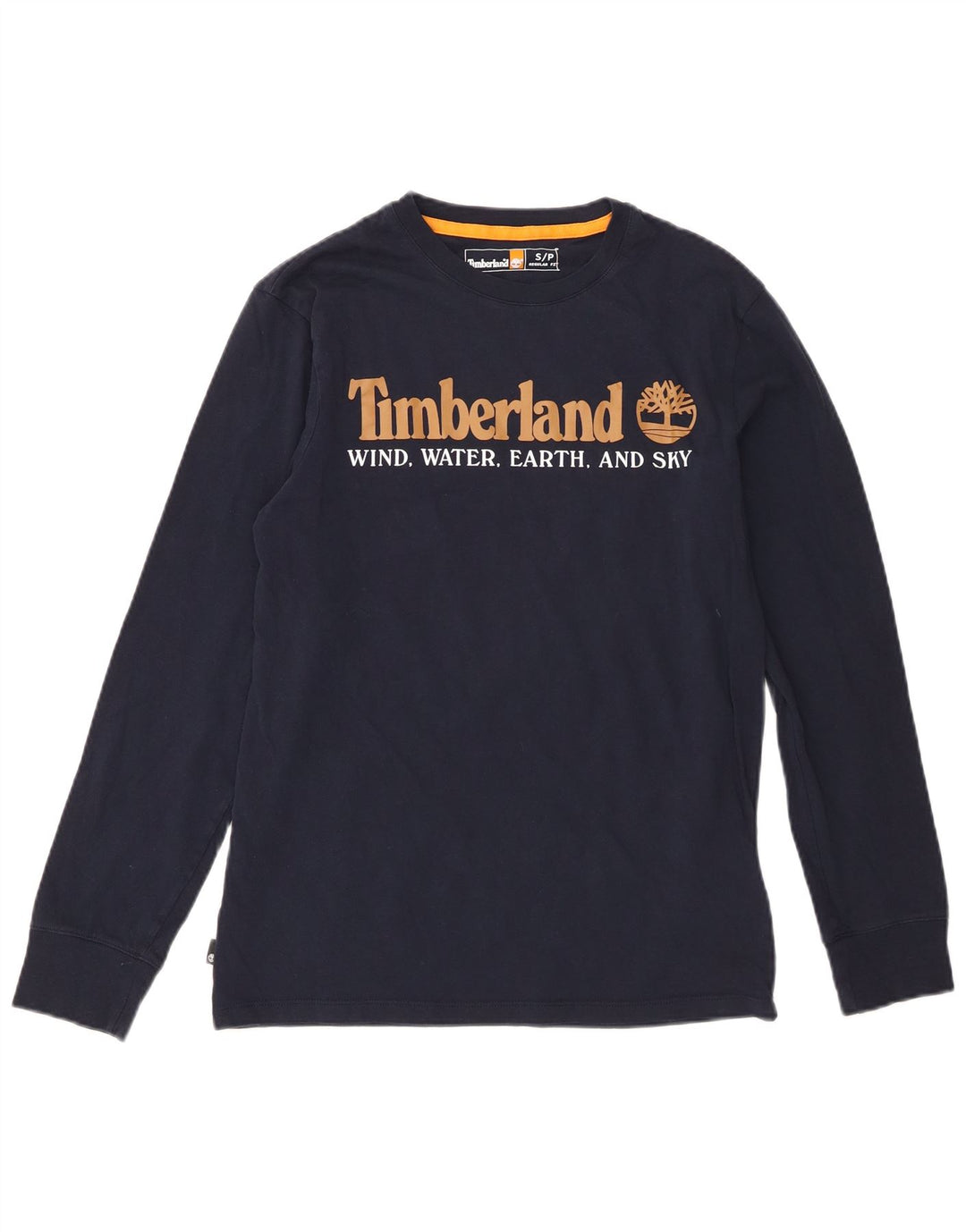 Timberland Haut graphique à manches longues pour homme, coupe régulière, petit coton bleu marine