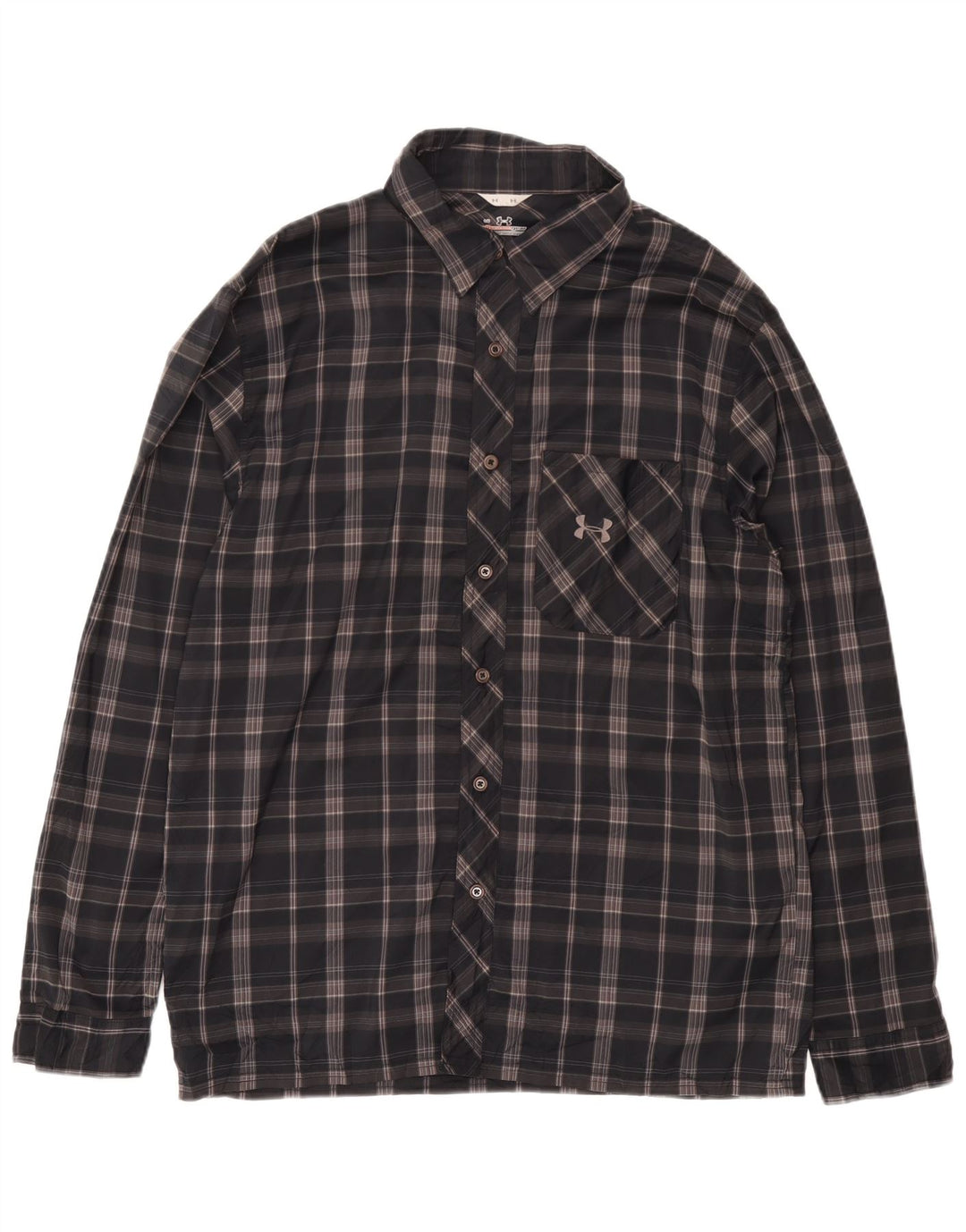 Under Armour Chemise Allseason Gear Homme Gris à Carreaux Large Polyester