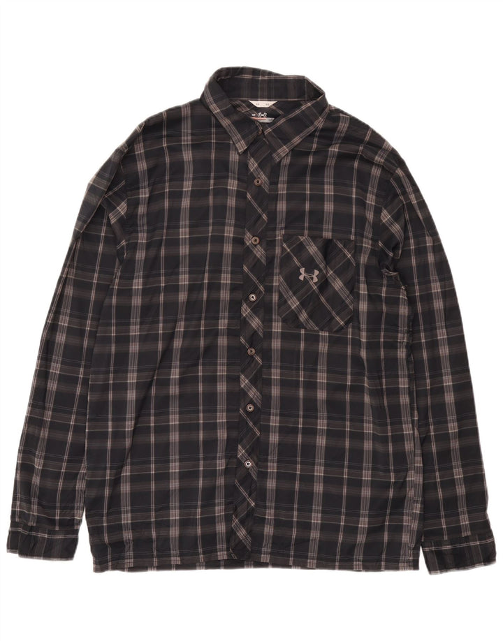 Under Armour Chemise Allseason Gear Homme Gris à Carreaux Large Polyester