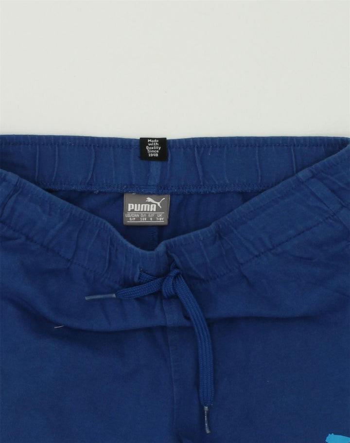PUMA Boys Sport Shorts 7-8 Years Blue Cotton | Vintage Puma | Thrift | Second-Hand Puma | Used Clothing | Messina Hembry 