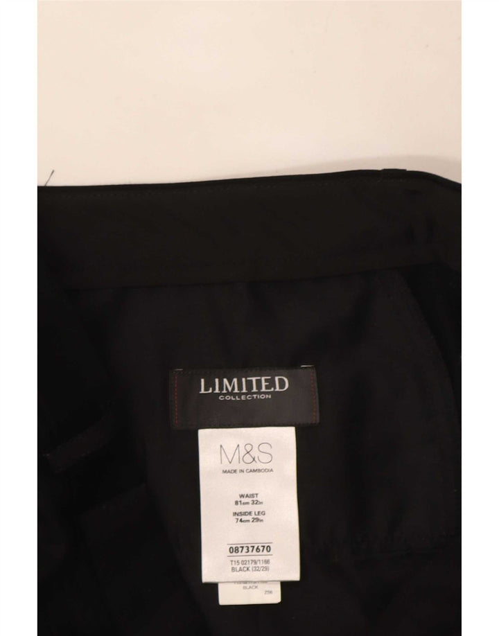 Marks & Spencer Pantalon de Costume Droit Homme W32 L29 Noir