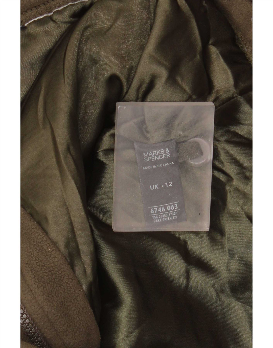 Marks & Spencer Veste polaire pour femme UK 12 Polyester vert moyen