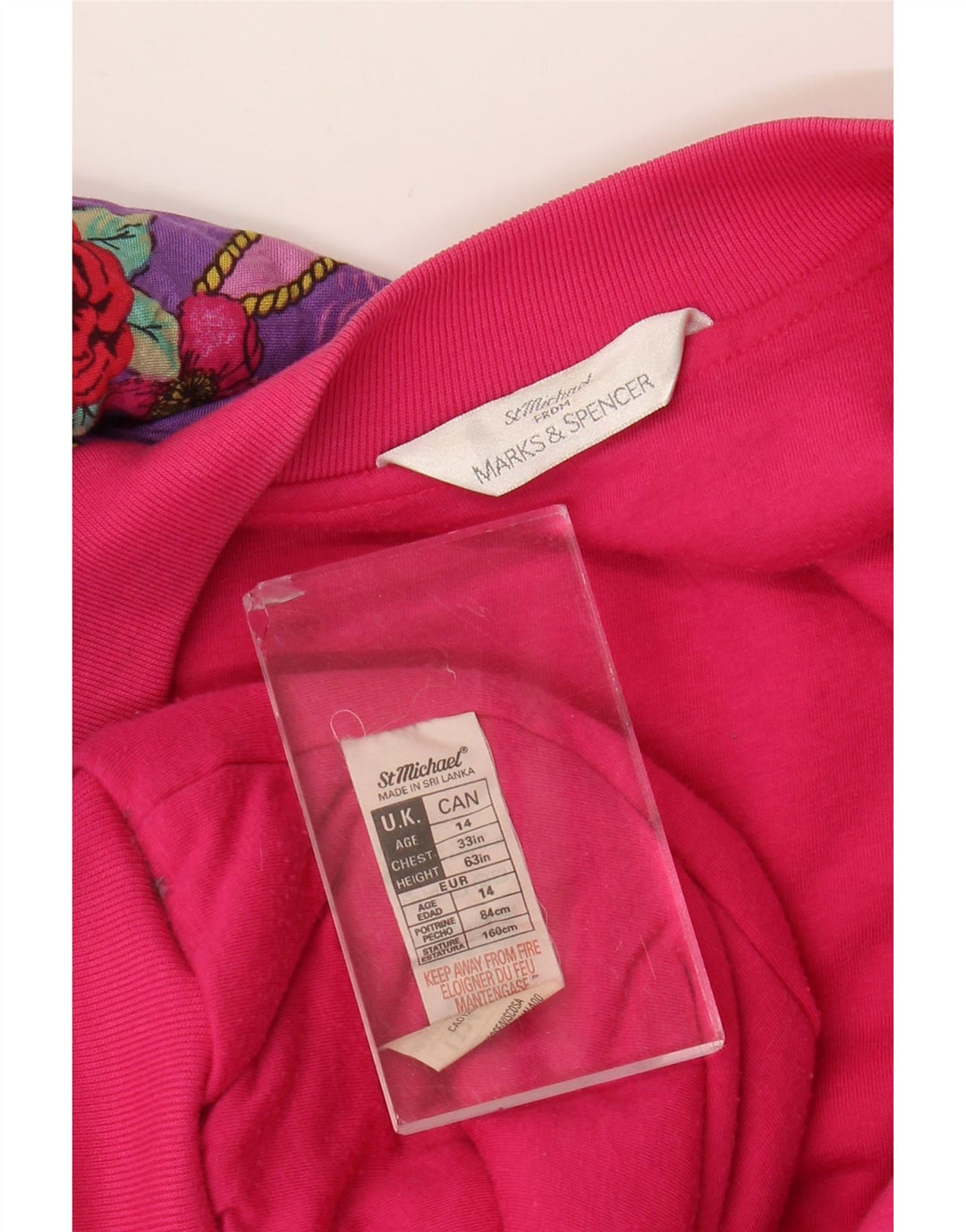 Marks & Spencer Veste Bomber St. Michael Fille 13-14 Ans Rose Floral