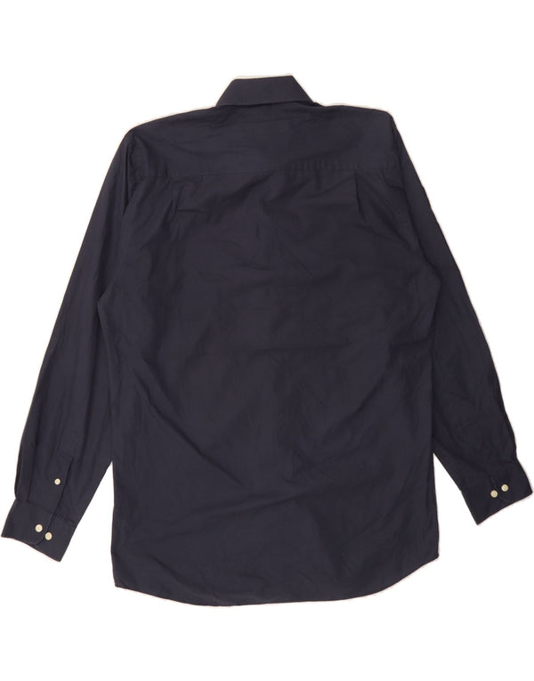 PIERRE CARDIN Mens Shirt Size 16  1/2 Large Navy Blue Polyester