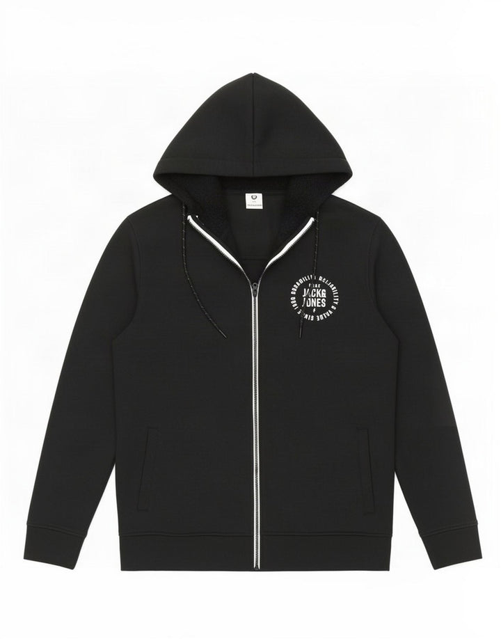 Jack & Jones Pull à capuche zippé pour homme XL Noir Polyester