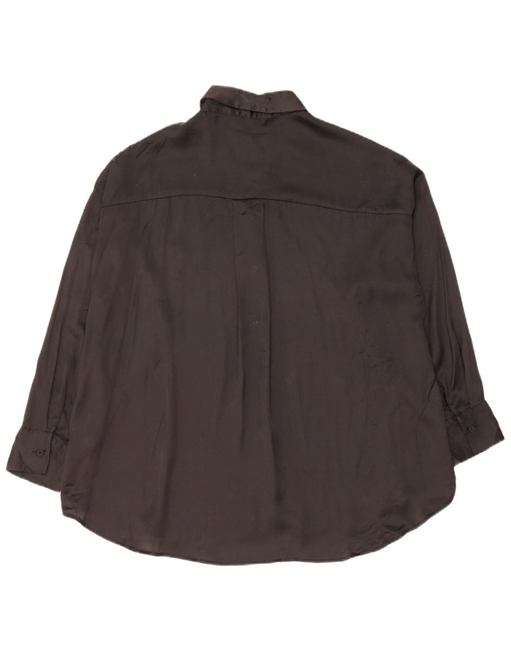 Zara Chemisier surdimensionné pour femme UK 10 Petit Noir Polyester