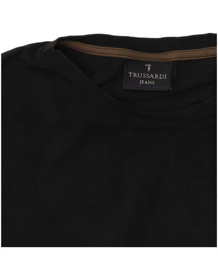TRUSSARDI JEANS T-Shirt Graphique Haut Noir Moyen Coton Homme