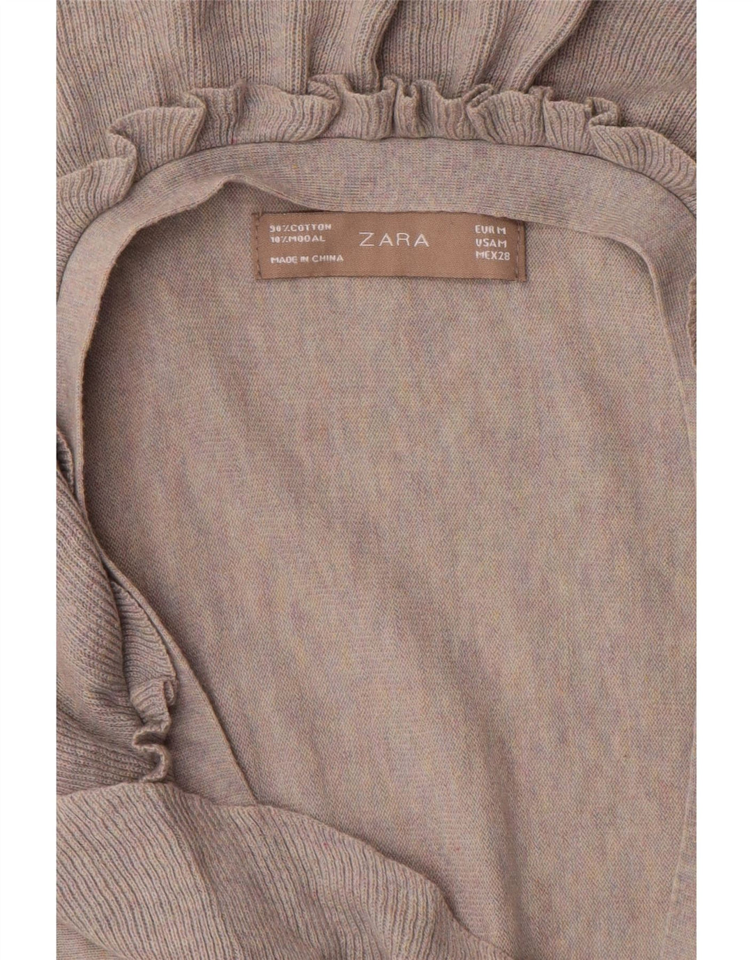 Zara Cardigan surdimensionné à volants sur le devant pour femme UK 14 Gris moyen