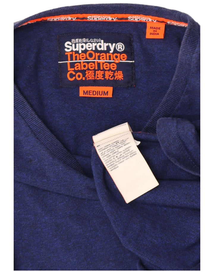 Superdry Haut à manches longues en coton moucheté bleu moyen |