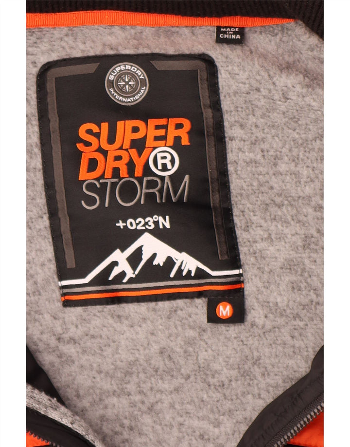 Superdry Veste coupe-vent à capuche pour hommes UK 38 Medium Noir Polyester