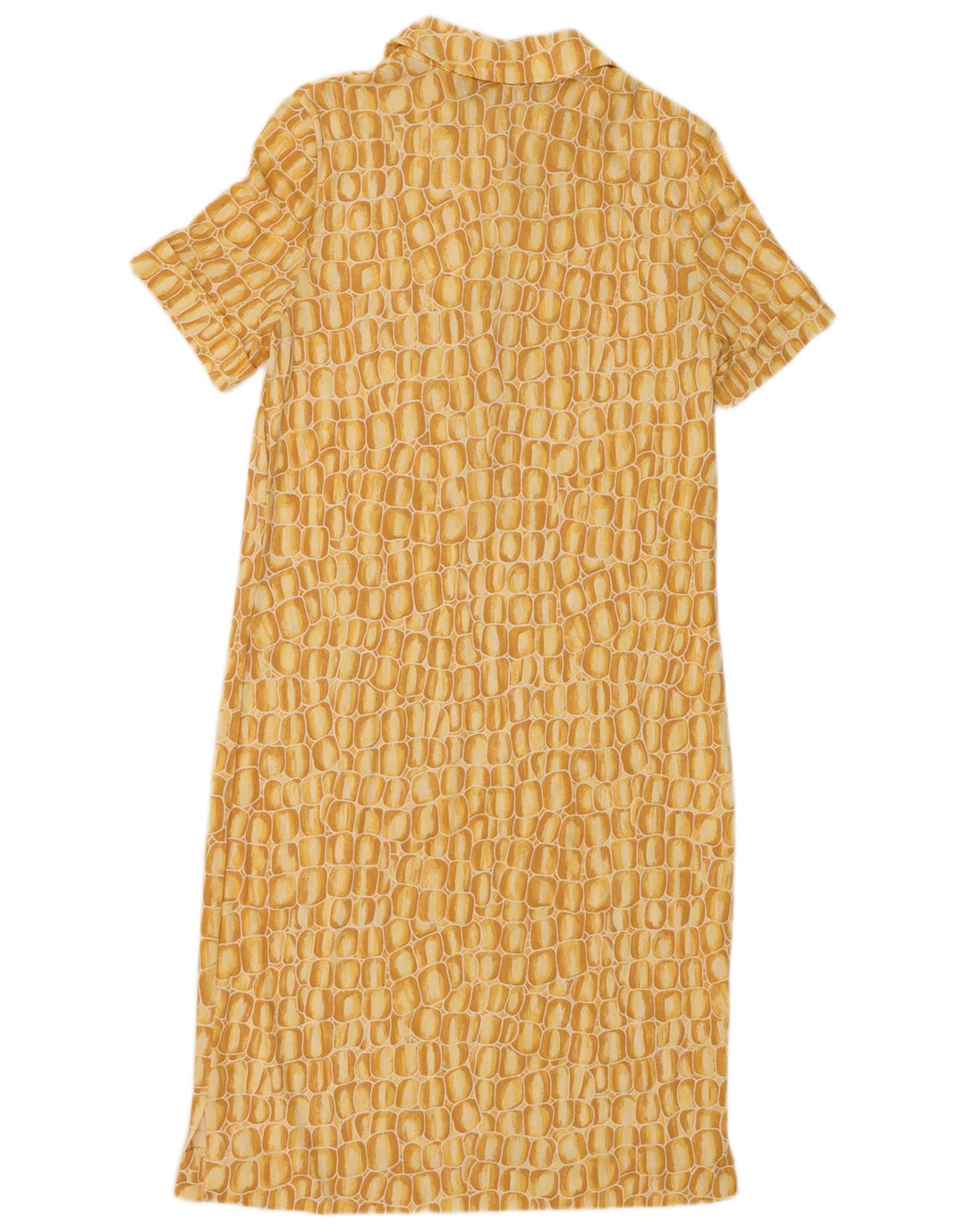 Luisa Spagnoli Robe chemise pull pour femme UK 14 Jaune moyen géométrique