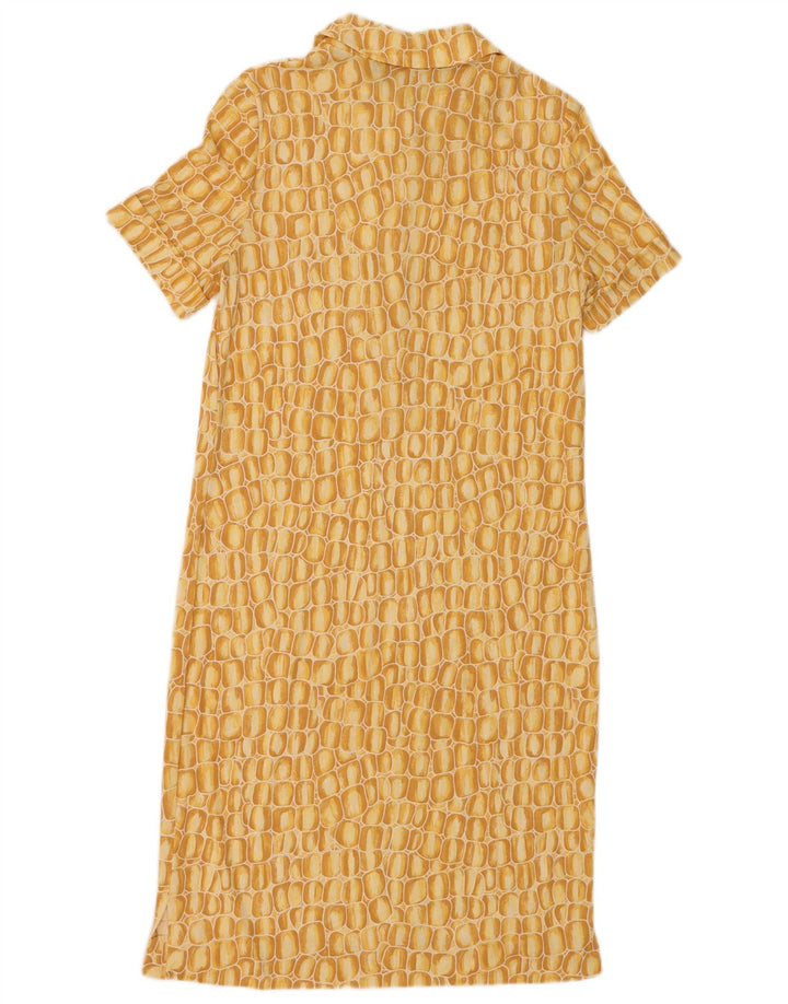Luisa Spagnoli Robe chemise pull pour femme UK 14 Jaune moyen géométrique
