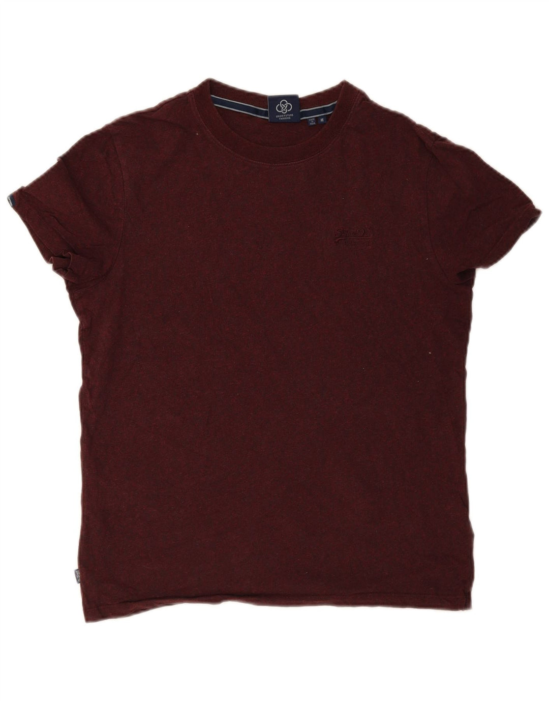 Superdry T-shirt en coton moucheté bordeaux moyen pour homme