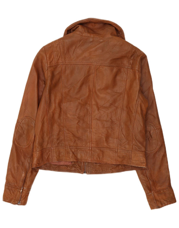 PEPE Jeans Veste en cuir courte pour femme UK 18 XL Marron