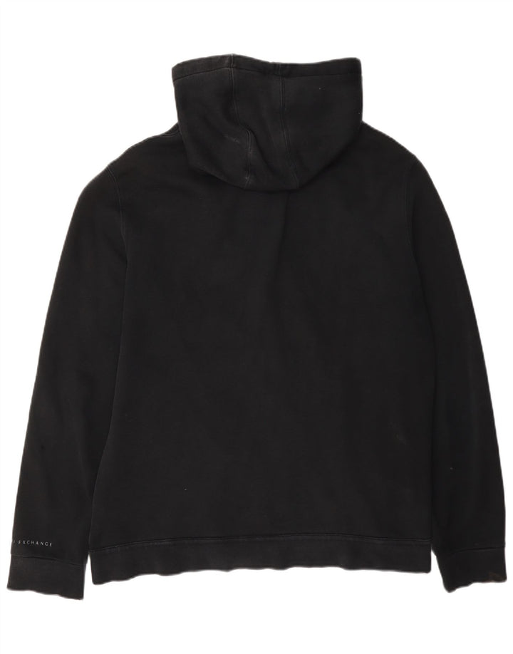Armani Pull à capuche zippé pour homme Grand coton noir