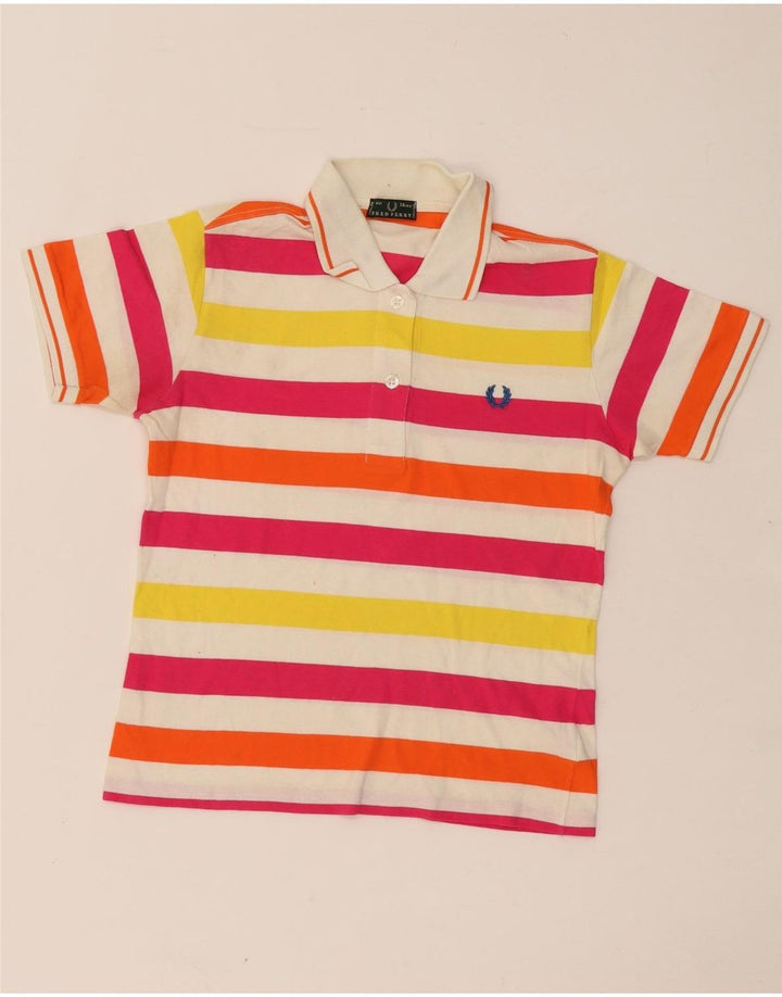 FRED PERRY Polo Rugby Fille 13-14 ans Coton Rayé Multicolore