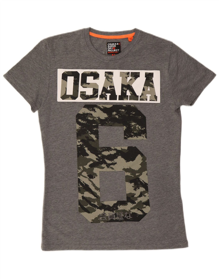SUPERDRY T-Shirt Graphique Osaka Homme Petit Gris Moucheté Coton