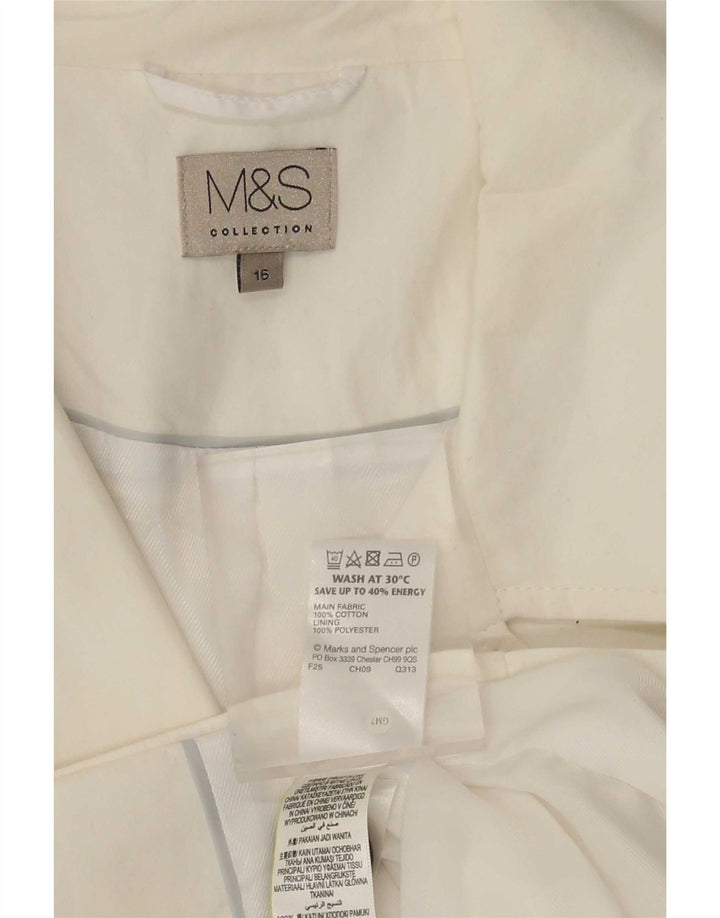 Marks & Spencer Trench court pour femme UK 16 Grand coton blanc