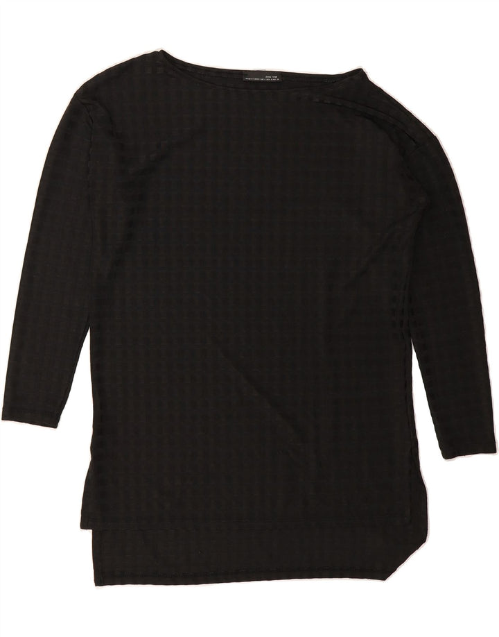 ZARA Womens Oversized Top 3/4 Sleeve UK 10 Small Black Check Vintage Zara and Second-Hand Zara from Messina Hembry 