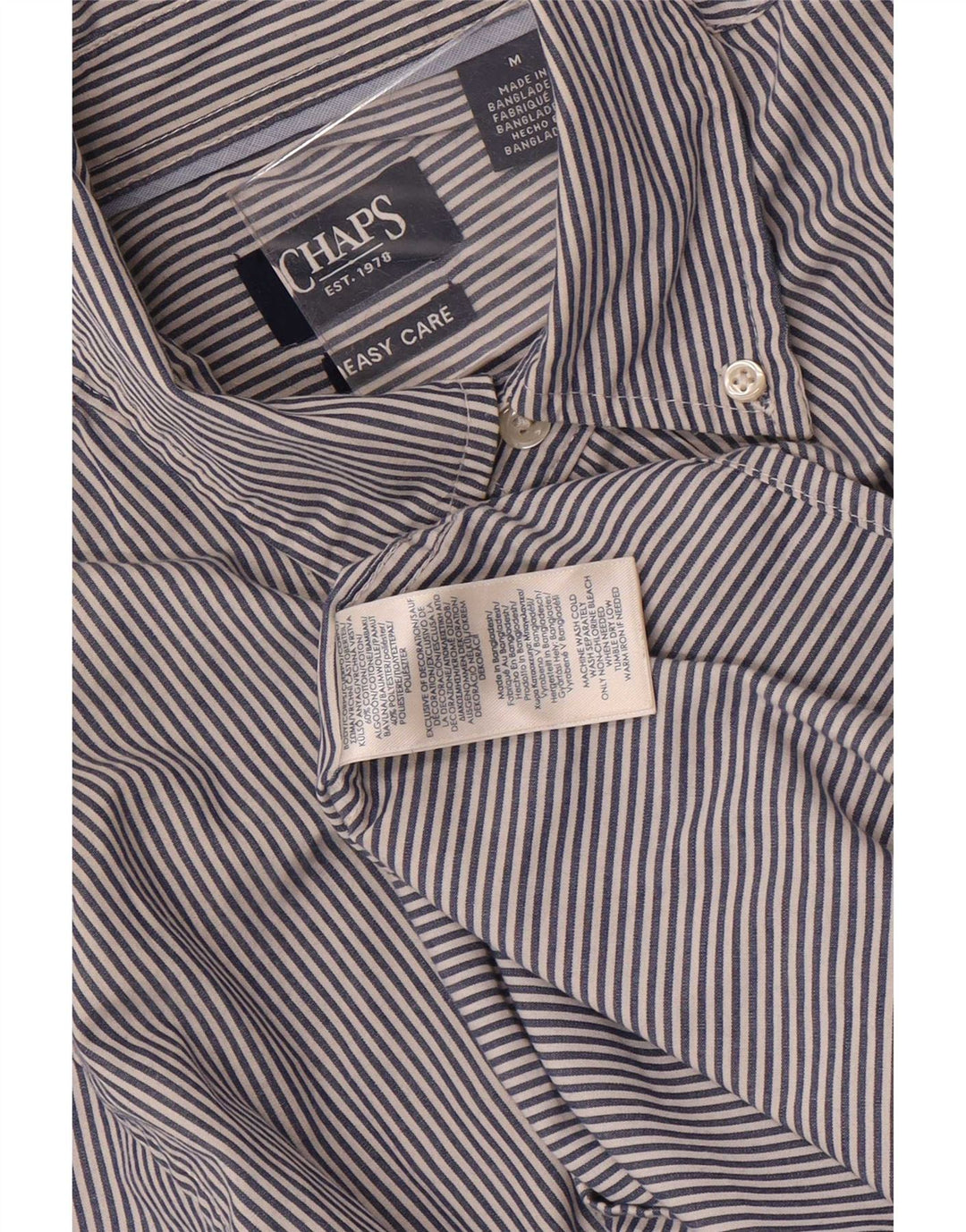 Chaps Chemise homme facile d'entretien en coton à fines rayures bleu marine moyen