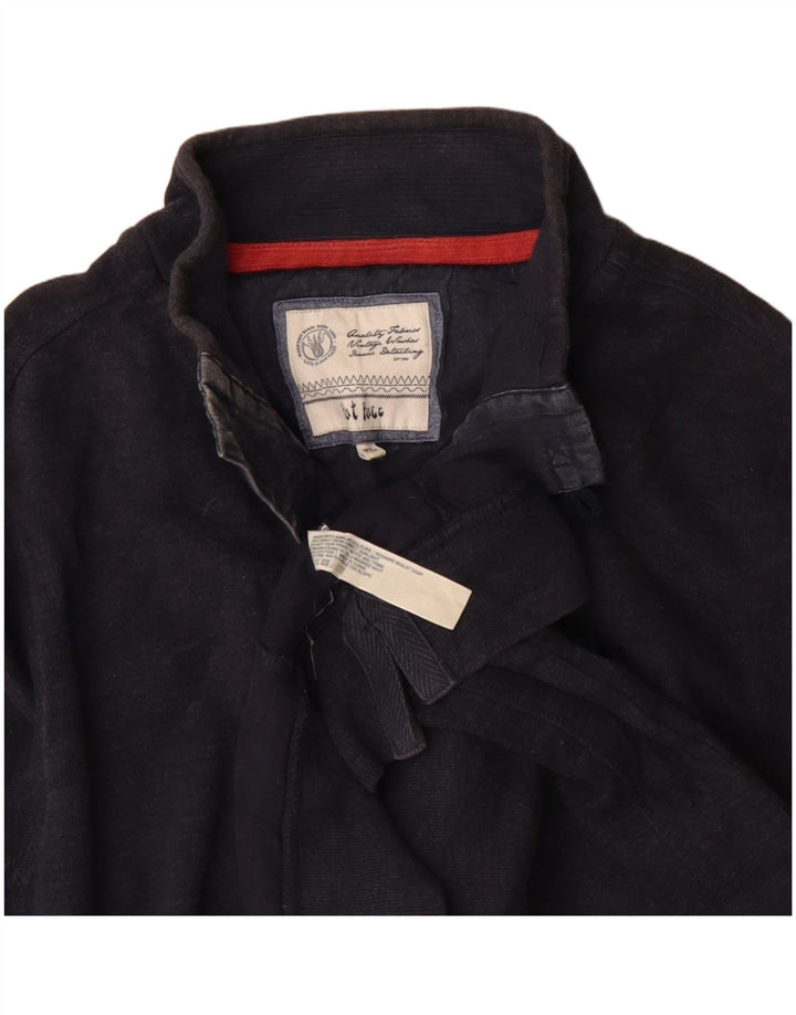 FAT FACE Sweat-shirt col boutonné pour homme XL en coton bleu marine