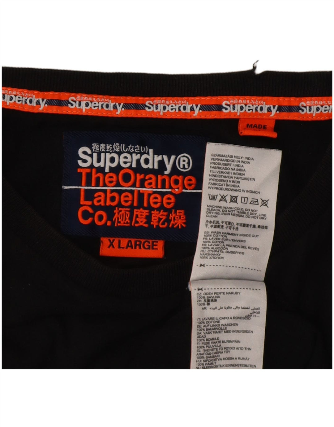 Superdry T-Shirt Homme Top XL Noir Coton
